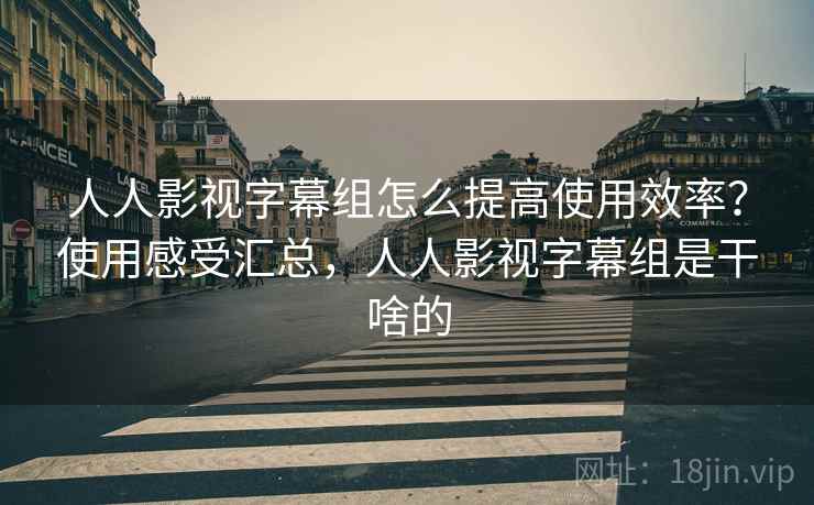 人人影视字幕组怎么提高使用效率？使用感受汇总，人人影视字幕组是干啥的