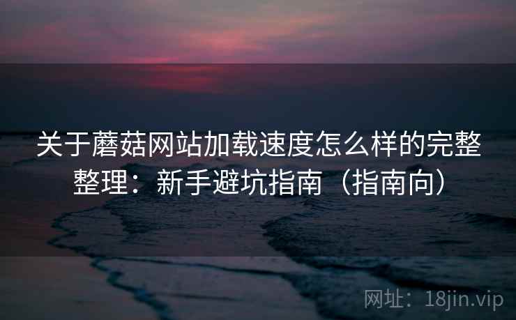 关于蘑菇网站加载速度怎么样的完整整理：新手避坑指南（指南向）